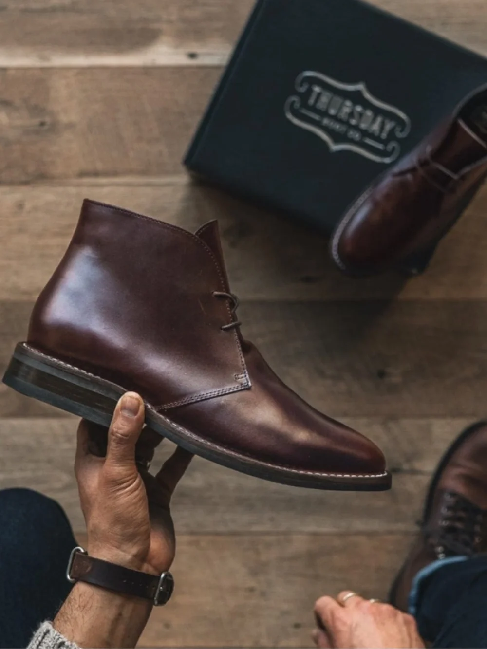 Thursday‎ Brown Scout Chukka Boots in burgundy leather men’s 7.5